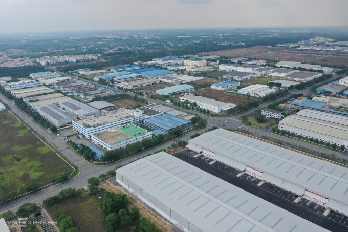 Một góc khu công nghiệp VSIP tại Bình Dương nhìn từ trên cao. Ảnh: Quỳnh Trần
